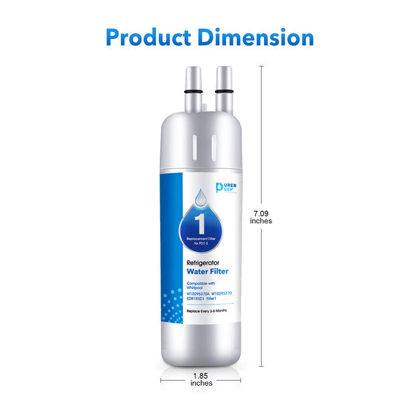 Purerdeep EDR1RXD1 Refrigerator Water Filter Replacement for W10295370A P8RFWB2L Water Filter 1